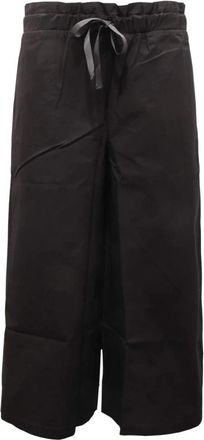 Sun 68 Popeline Pant Wide Leg - Dames - Wijde Broeken - Zwart - M - Katoen - Broeken