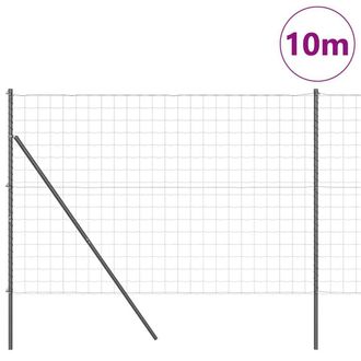 Berkfield Home Modern Euro Fence with 7 Posts 1.6x10 m Galvanised Steel Grey