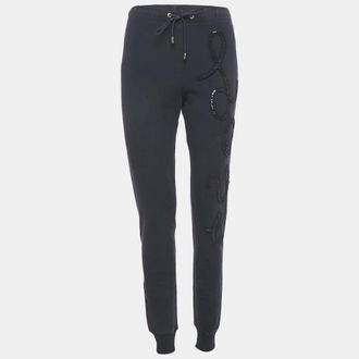 Love Moschino Blue Love Applique Cotton Knit Sweat Pants S