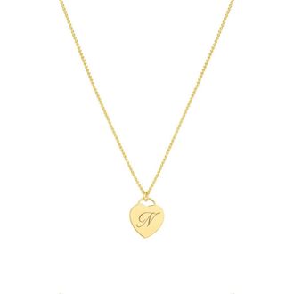 Set & Stones Alice Initial Heart Pendant Necklace in Gold/n at Nordstrom