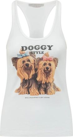 Stella McCartney Jeff Koons Tank - Dames - Tops zonder mouwen - Wit - S - Katoen - Tops