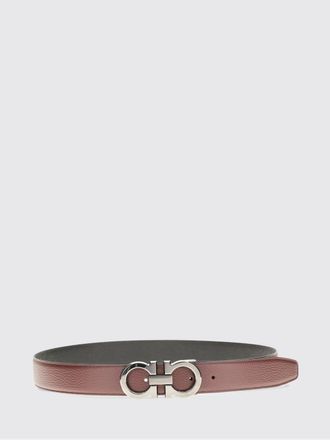 Ferragamo Cintura Gancini reversibile in pelle di vitello con fibbia logo