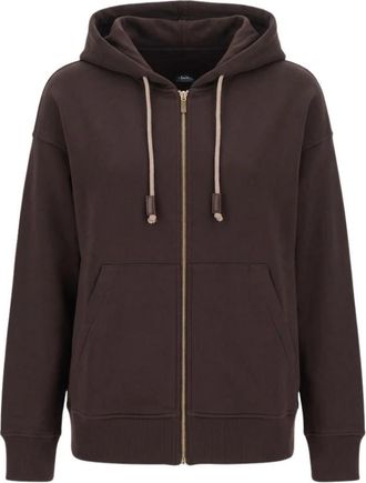 Max Mara Zip-through Sweatshirt - Dames - Vesten met rits - Bruin - S - Hoodies & sweatvesten