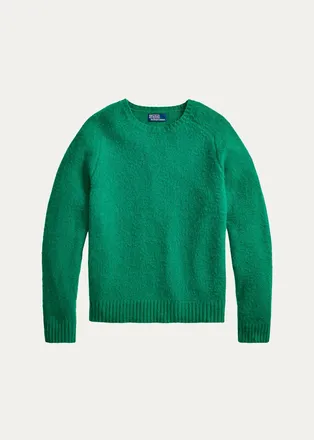 Polo Ralph Lauren Mens Suede-Patch Wool-Cashmere Sweater