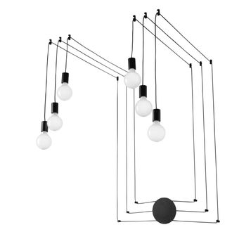 Luce-Ambiente-Design Habitat Ceiling Light With Adjustable Black Cables Six Light Points