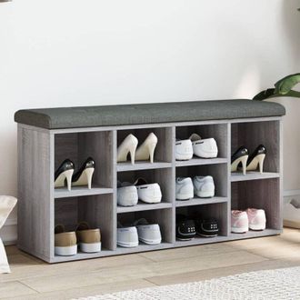 vidaXL Vidaxl - Panca Porta Scarpe Grigio Sonoma 102x32x50 cm Legno Multistrato
