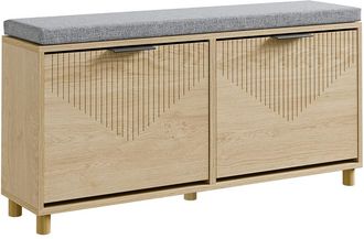 SoBuy Sobuy Banco Para Zapatos De 2 Puertas Roble Claro 100x24x50cm Moderno Fsr211-n