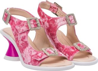 Strategia Elegant Leather High Heel Sandalen - Dames - Sandalen met hakken - Roze - 38 EU - Leer - Schoenen