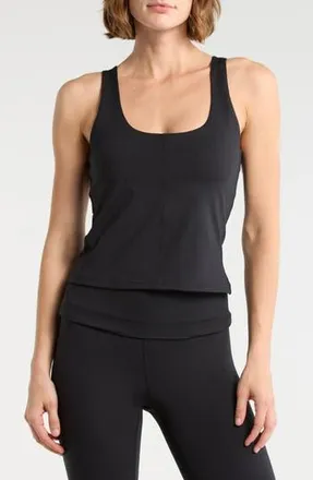 Yogalicious Lux Crop Bra Tank in Black at Nordstrom Rack, Size X-Small
