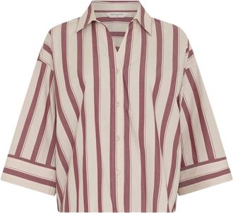 Moss Copenhagen Selmina 3/4 Shirt STP - Dames - Blouses & Shirts - Veelkleurig - Maat: M/L Katoen