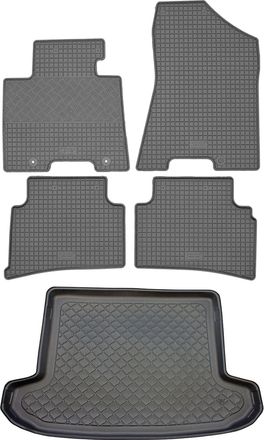 OEM Hyundai Tucson Ii Suv (5 Puertas) Desde Julio De 2015: Juego De Alfombrillas De Goma Para Coche + Alfombrilla Para Maletero