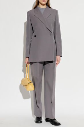 Jil Sander Double-breasted Blazer With Side Vents, Womens, Grey