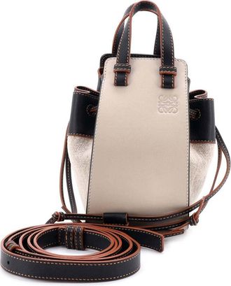 Loewe Beige Canvas Hammock Bag Mini (Authentic Pre-Loved)