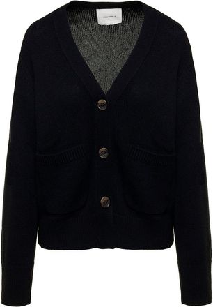 Lisa Yang danni Black Knitted Cardigan In Cashmere Woman