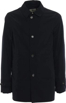 Kired Blauwe winddichte regenjas met knoopsluiting - Heren - Trenchcoats - Zwart - XL - Jassen
