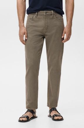 Mango Ben Tapered Jeans in Dark Green at Nordstrom, Size 30