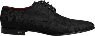 Dolce & Gabbana Geborduurde Brogue Derby Schoenen - Heren - Nette schoenen - Zwart - 40 EU - Polyester - Schoenen