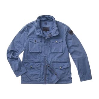 Blauer Geverfde Multi-pocket Jas - Heren - Zomerjassen - Blauw - S - Jassen