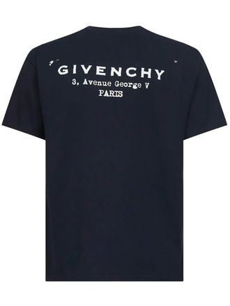 Givenchy Stempelafdruk T-Shirt in Marineblauw