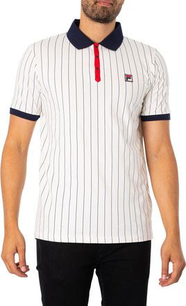 Fila Fila Mens Cream BB1 Stripe Tennis Polo Shirt Size XX-Large