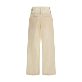 Max Mara Womens Beige Cotton Casual Pants