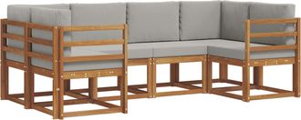 vidaXL Conjunto De Sof&aacute;s De Exterior 6 Uds. Gris Natural Y Claro Vidaxl