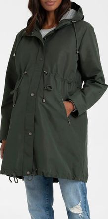Seraphine Showerproof Maternity & Babywearing Parka in Green at Nordstrom, Size 12
