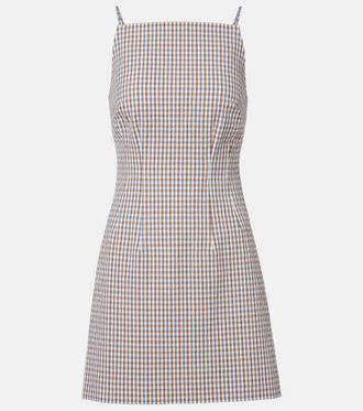 Veronica Beard Gingham cotton seersucker minidress