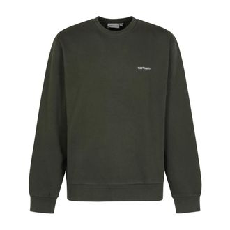 Carhartt Work in Progress Hoodies & sweatvesten, Heren, Groen, M, Katoen, Script Embroidery Sweat