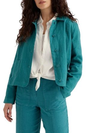 Seasalt Cornwall Arame Linen Jacket in Deep Dive at Nordstrom, Size 12 Us