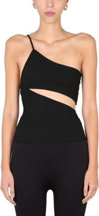 Andreadamo Black Knitted One Shoulder Top