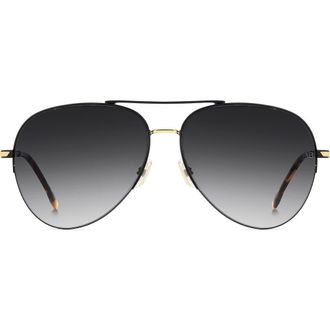 Victoria Beckham Pilot 62mm Aviator Sunglasses in Black Gold/Dark Grey Sf at Nordstrom