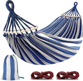 No Brand C&oacute;moda Hamaca Para Exteriores E Interiores Con Poste De Madera, Correas De Sujeci&oacute;n Y Bolsa De Almacenamiento: Perfecta Para Balc&oacute;n, Jard&iacute;n Y Vacacion