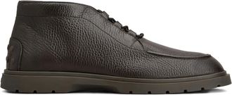 Tod's pebble-grain lace-up boots - men - Rubber/Leather/Leather - 10.5 - Black