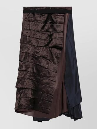 Prada asymmetric satin skirt layered ribbon detail