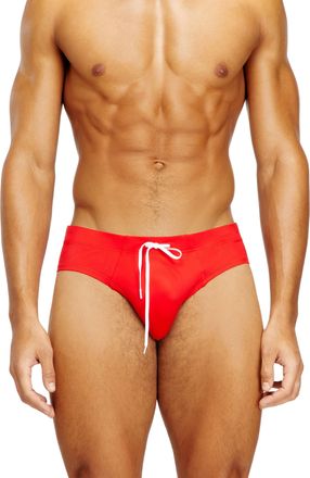 Diesel Lycra swimsuit with back logo - Swim briefs - Man - Red