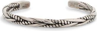 Eye Candy Los Angeles Mens Ricardo Woven Cuff Bracelet in Silver at Nordstrom Rack