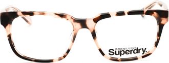Superdry SDOCHARLI161 Tortoiseshell Rectangular Eyeglasses - Brown