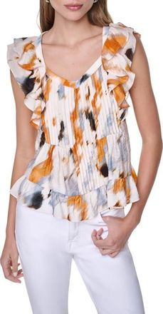 DKNY Flutter Sleeve Floral Print Shirt in Sunburst Floral at Nordstrom, Size X-Large