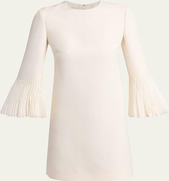 Valentino Garavani Embroidered Bell-Sleeve Mini Dress