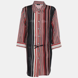 Basler Tricolor Stripe Chiffon 3/4 Sleeve Shirt
