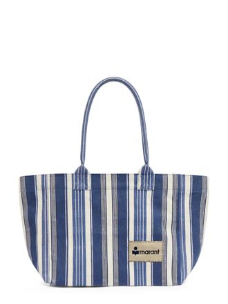 Isabel Marant Rectangular Stripe Tote Bag with Zippered Closure