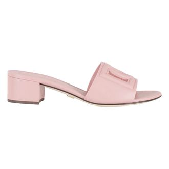 Dolce & Gabbana Heeled Mules, female, Pink, Size: 10 US Calfskin Mule With Logo