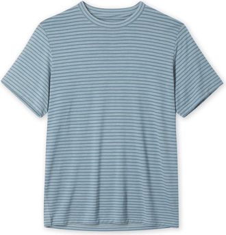 Stio | Mens Alpin Lightweight Merino Tee Shirt Short Sleeve, Size Extra Large in Stormy Weather Stripe