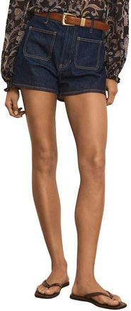 Veronica Beard Elijah Patch Pocket Denim Short in Indigo Rinse at Nordstrom, Size 25