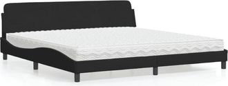 vidaXL Vidaxl - Cama Con Colch&oacute;n Terciopelo Negro 200x200 Cm