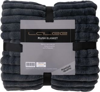 LALEE Hochwertige Kuscheldecke Plush 150 x 200 cm, Graphit
