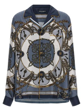 Dolce & Gabbana Blue Comfort Printed Shirt