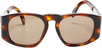 Chanel 1990s CC-logo square-frame sunglasses - Brown