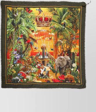 Dolce & Gabbana cashmere modal jungle print scarf